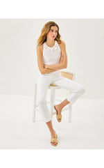 27" Nancee High Rise Crop Pant - Resort White