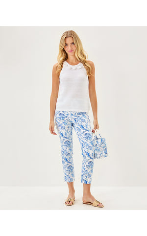 27" Nancee High Rise Crop Pant - Resort White Barefoot Beachcombers