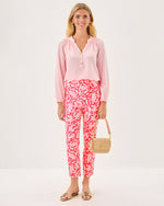 27" Nancee High Rise Crop Pant - Sunbaked Cane Coral Crab Collab