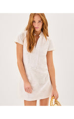 Mamie Dress - Resort White Out To Sea Eyelet