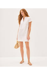 Mamie Dress - Resort White Out To Sea Eyelet