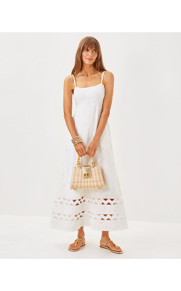 Haliey Midi Dress - Resort White - Flora Faille