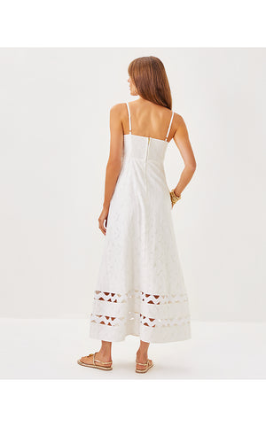 Haliey Midi Dress - Resort White - Flora Faille