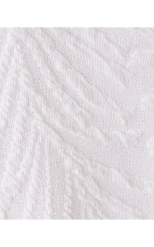 Elsey Shift Dress - Resort White - Leafy Knit Pucker Jacquard