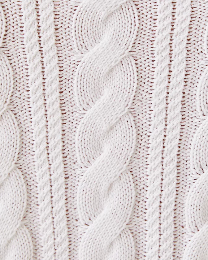 Suzette Sweater - Resort White X Fauna Green Tipping