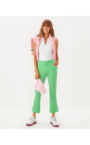 UPF 50+ Luxletic 28" Corso Kick Flare Pant - Fauna Green - Performance Gingham