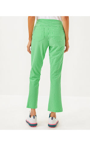 UPF 50+ Luxletic 28" Corso Kick Flare Pant - Fauna Green - Performance Gingham