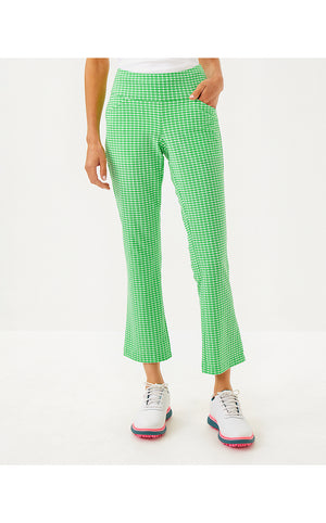 UPF 50+ Luxletic 28" Corso Kick Flare Pant - Fauna Green - Performance Gingham