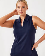 UPF 50+ Luxletic Martina Polo Top - True Navy