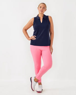 UPF 50+ Luxletic Martina Polo Top - True Navy