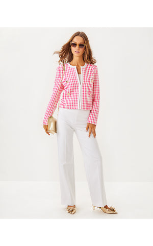 Rohana Boucle Jacket - Rousseau Pink - Charming Check Boucle