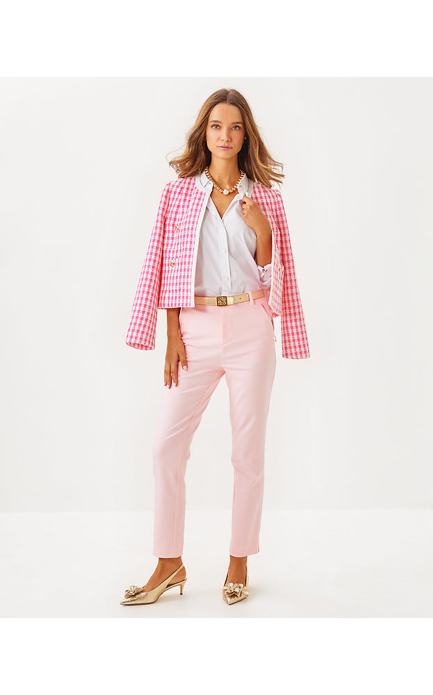 Rohana Boucle Jacket - Rousseau Pink - Charming Check Boucle