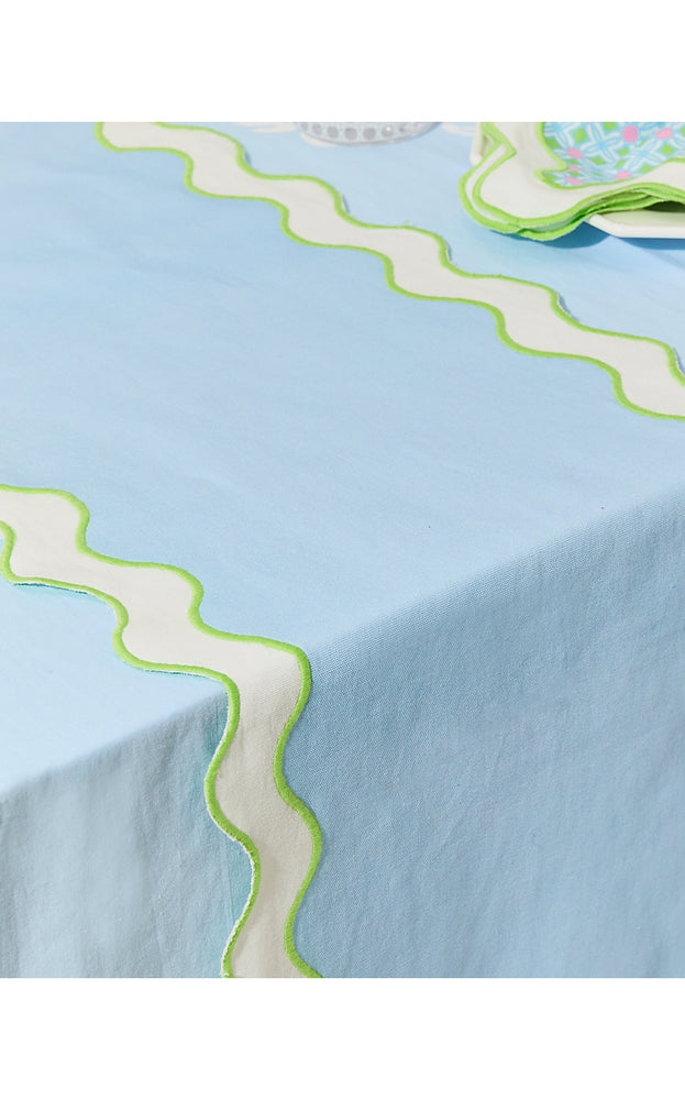 Solid Scalloped Table Runner - Bluette