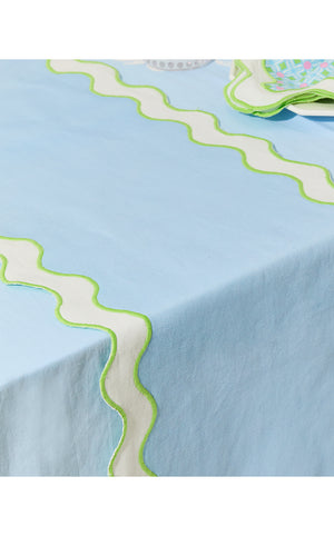 Solid Scalloped Table Runner - Bluette