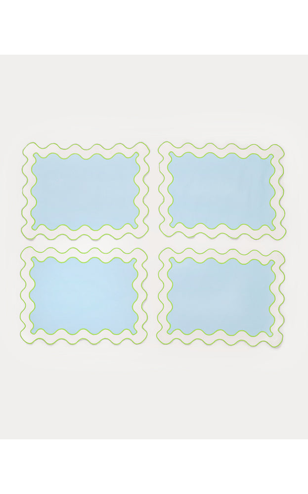 Solid Scalloped Placemats - Bluette