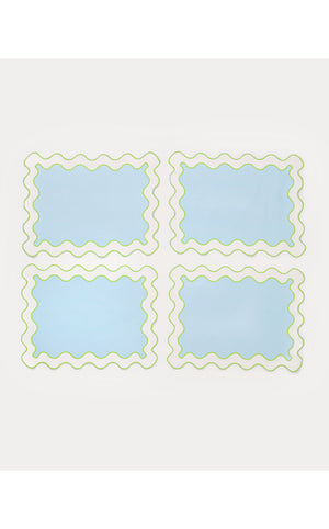 Solid Scalloped Placemats - Bluette