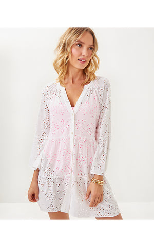 Brailey Eyelet Cover-Up - Resort White - Hideaway Rayon Eyelet