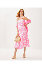 Maella Midi Dress - Rousseau Pink Glisten In The Sun