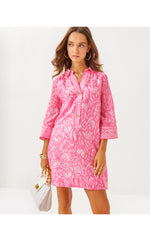 Daphnie Tunic Dress - Rousseau Pink - Tulip To Tango Engineered Woven Dress