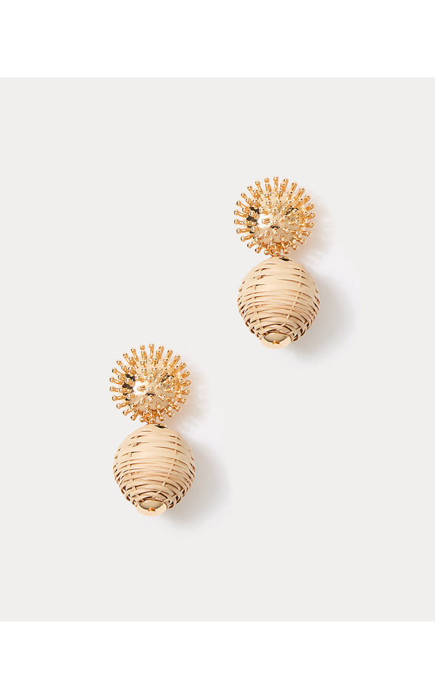 Summer Shorelines Wicker Earrings - Wicker Tan