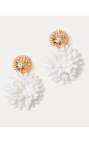 Summer Shorelines Raffia Earrings - Resort White