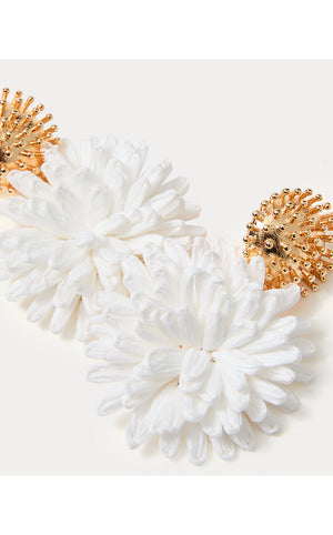 Summer Shorelines Raffia Earrings - Resort White