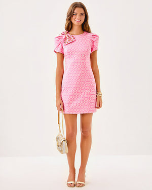 Cartwright Shift Dress - Rousseau Pink Butterfly Brandmark Jacquard