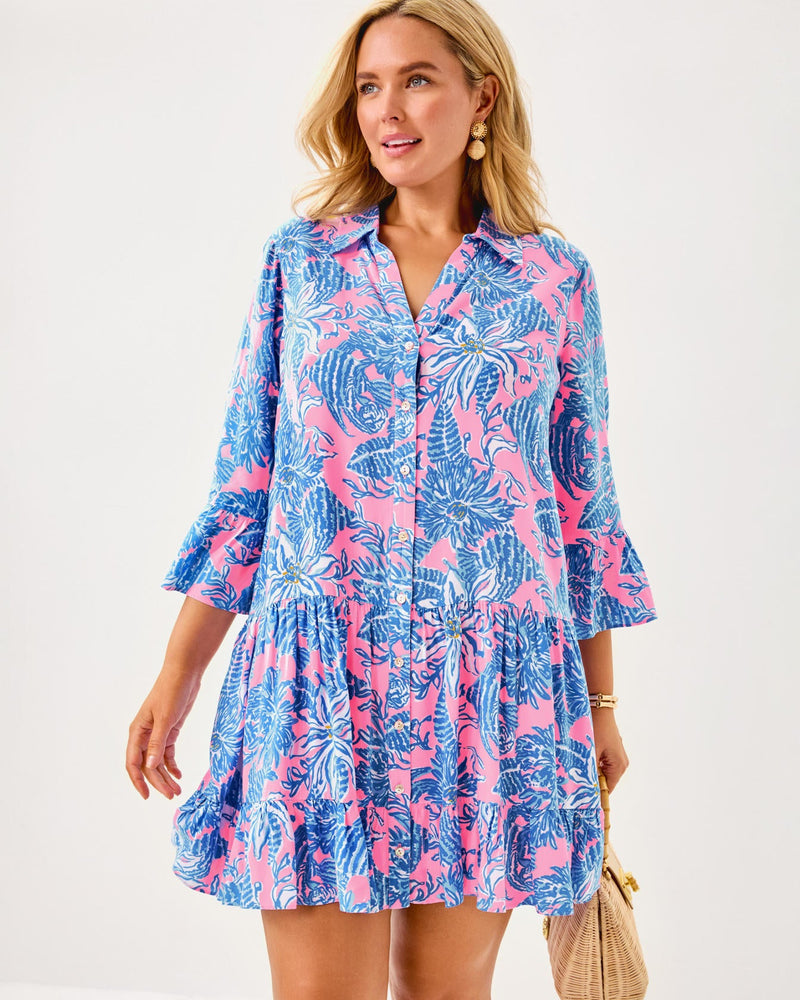 Diantha Tunic Dress - Conch Shell Pink Up Scale