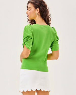 Igby Knit Top - Crocodile Green