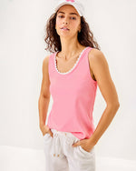 Gabbie Crochet Trimmed Knit Tank Top - Conch Shell Pink