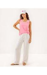 Gabbie Crochet Trimmed Knit Tank Top - Conch Shell Pink