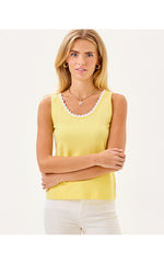 Gabbie Crochet Trimmed Knit Tank Top - Limoncello