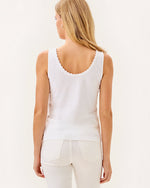 Gabbie Crochet Trimmed Knit Tank Top - Resort White