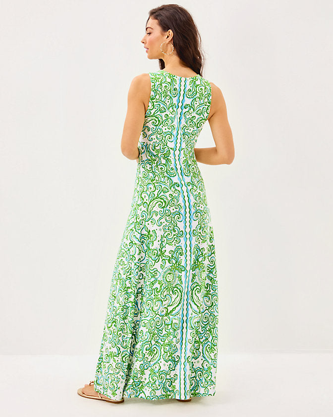 Ellison Maxi Dress- Resort White Sol Mates Engineered Knit Dress