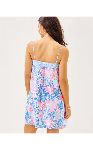 Jesslyn Silk Dress - Multi Elephant Splash Engineered