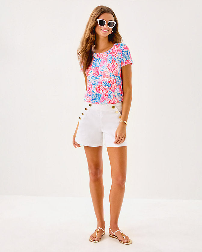5" Eliska Stretch Short - Resort White