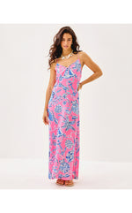 Verica Silk Maxi Dress - Rousseau Pink Oversized Barefoot Beachcomber