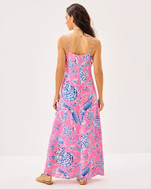 Verica Silk Maxi Dress - Rousseau Pink Oversized Barefoot Beachcombers