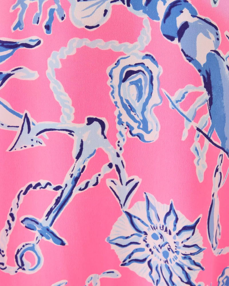 Verica Silk Maxi Dress - Rousseau Pink Oversized Barefoot Beachcombers