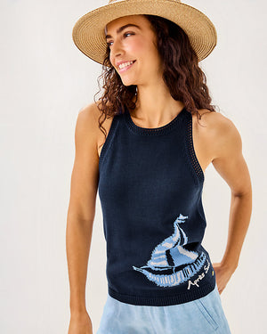 Emra Sweater Tank - Low Tide Navy Apres Sail Jacquard