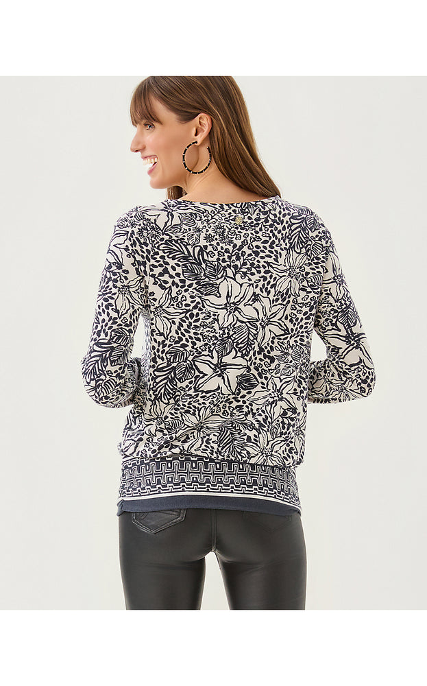 Tamika Top - Onyx Lots To Spot Engineered Knit Top
