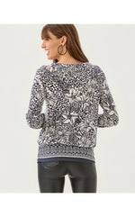 Tamika Top - Onyx Lots To Spot Engineered Knit Top