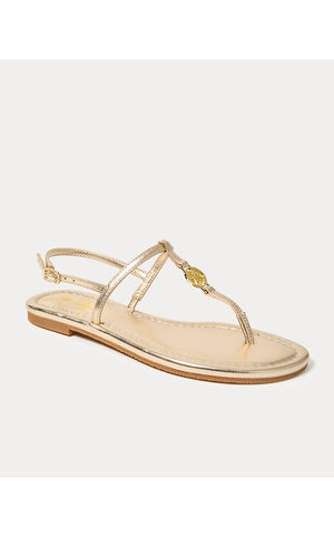 Delilah Logo Sandal - Gold Metallic