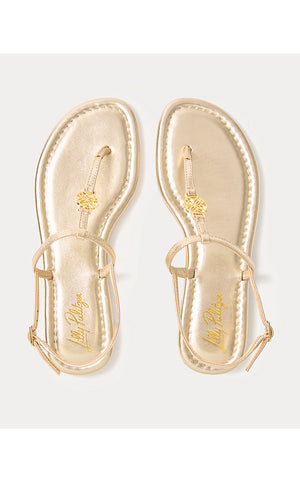 Delilah Logo Sandal - Gold Metallic