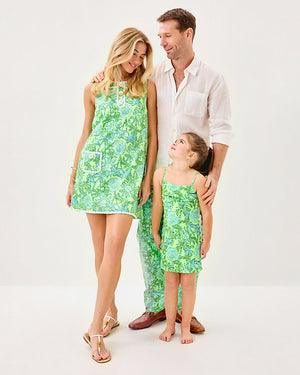 Kalliope Shift Romper- Cool Mint Catchin Rays Overprint