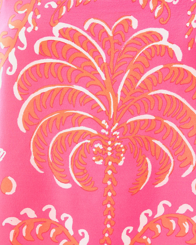 Jesslyn Silk Top - Sunkissed Pink Breezy Palm Engineered Woven Top