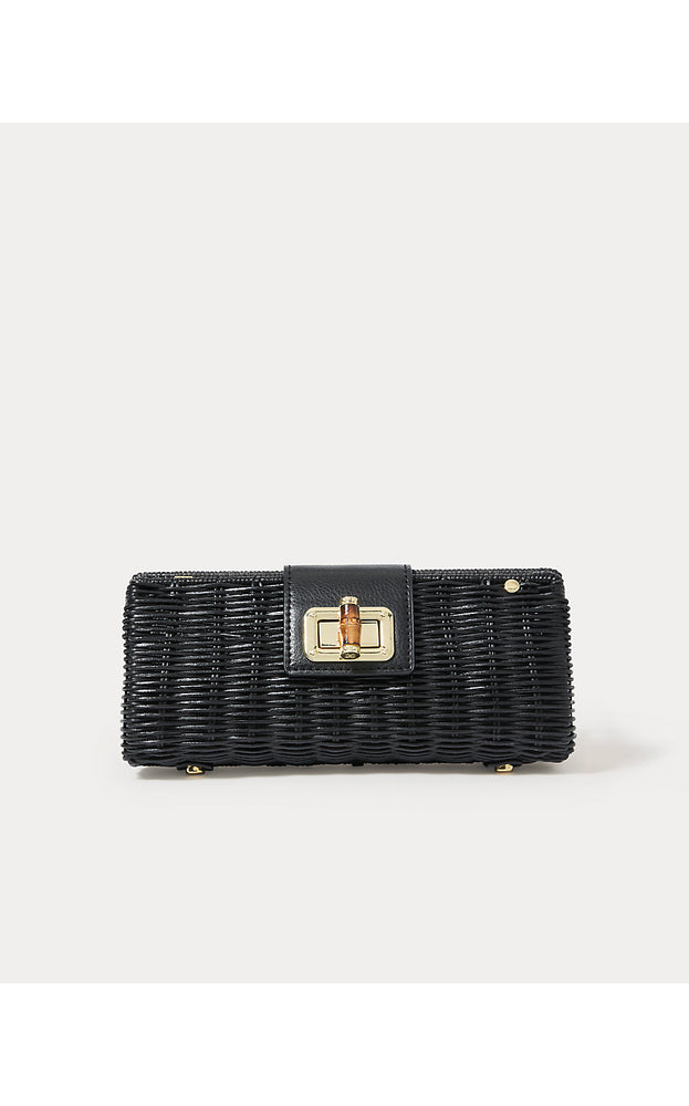 Leena Wicker Clutch - Noir