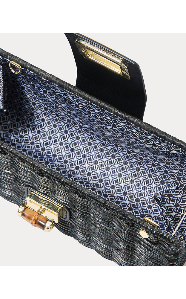 Leena Wicker Clutch - Noir