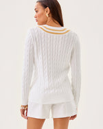 Brockton Sweater - Resort White X Wicker Tan Metallic Tipping