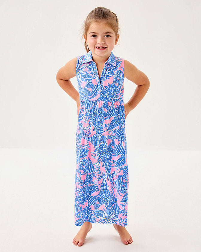 Girls Mini Riegan Maxi Dress Conch Shell Pink Up Scale